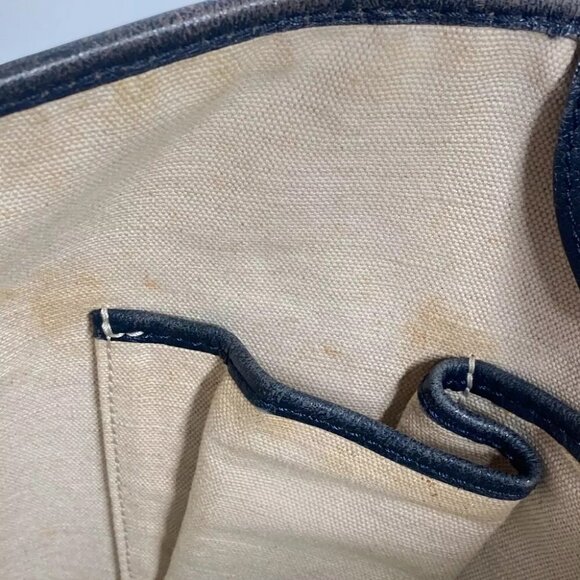 CELINE Old Sulky Tote Bag 2WAY Bag Crossbody Shoulder Bag Leather/PVC blue/Navy - Picture 15 of 16